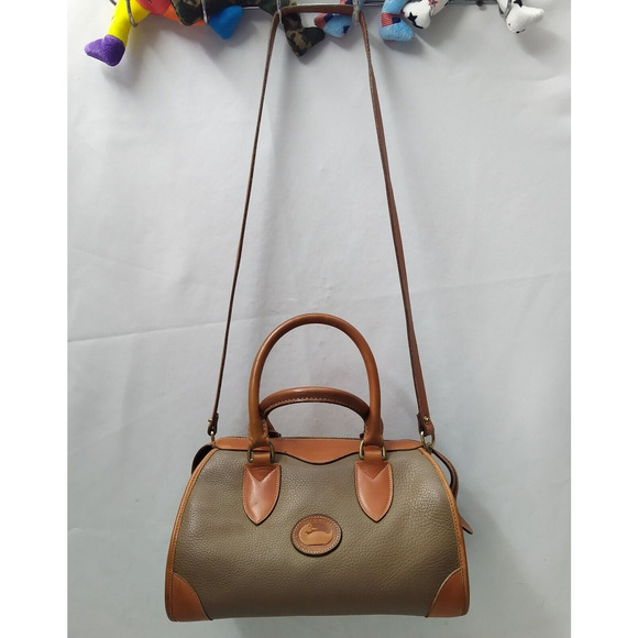 Dooney & Bourke Taupe Tan Pebbled Leather Doctor Satchel Bag - VTG Made in USA - Picture 4 of 16